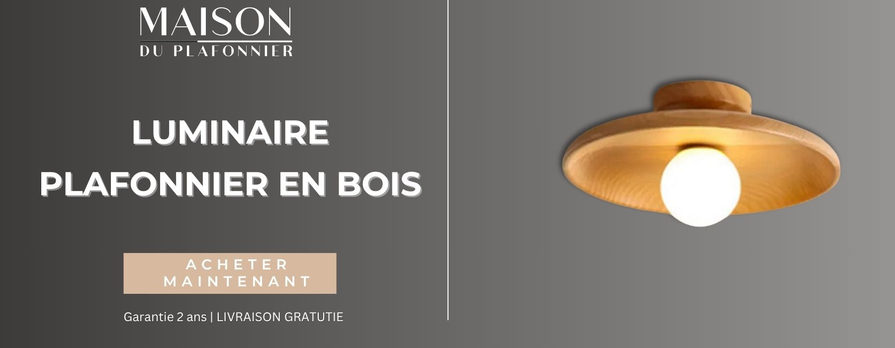 Luminaire Plafonnier en Bois