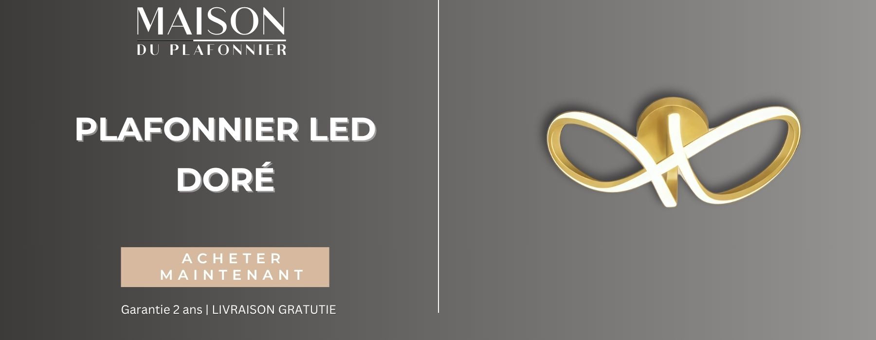 plafonnier led doré
