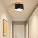 Plafonnier Bois et LED Noir - plafonnier