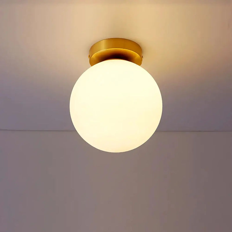 Plafonnier Boule Verre Doré - plafonnier