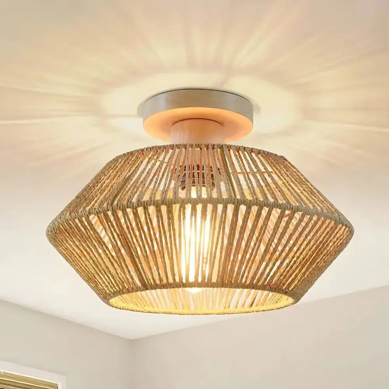 Plafonnier en Rotin -  plafonnier