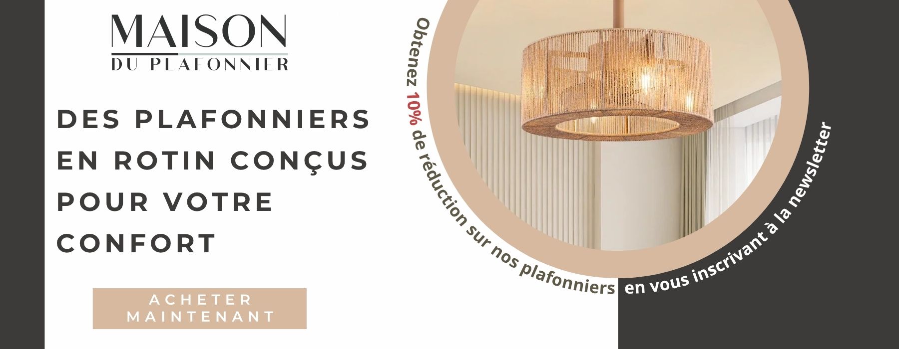 plafonnier rotin
