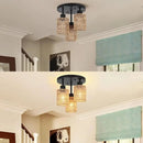 Plafonnier Rotin Noir - 30cm - plafonnier